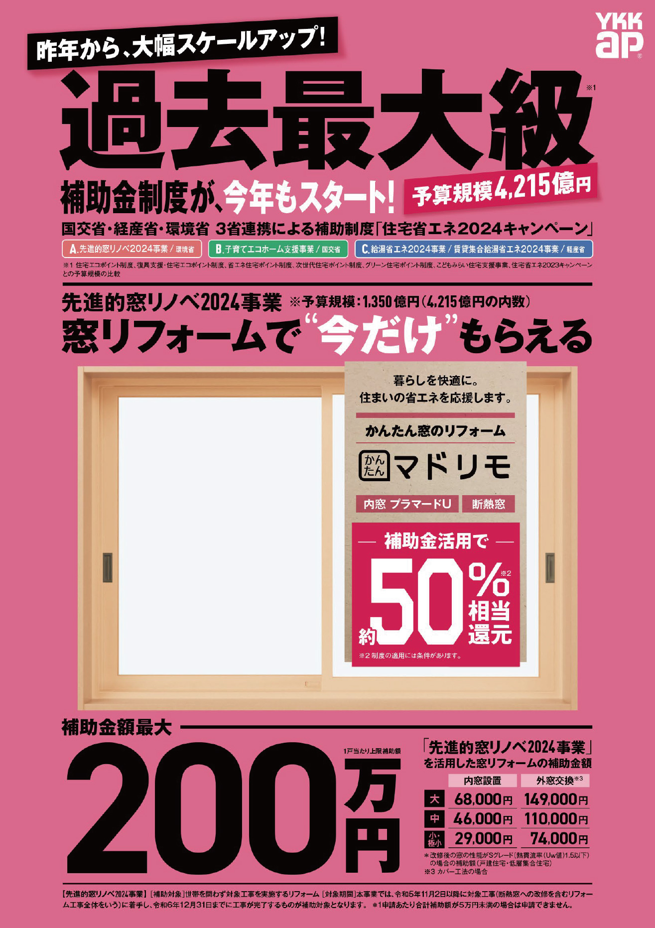 最大200万円補助！省エネ窓リフォームでお得に快適生活